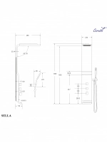 Душевая панель Ceruttispa СЕЛЛА (SELLA) B CT8989 из нержавеющей стали, цвет черный