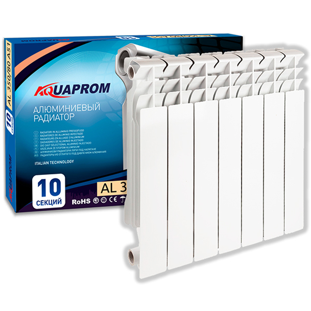 Радиатор алюминиевый AQUAPROM/FIRENZE 350*80  4 сек.