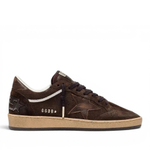 Мужские кеды Golden Goose Ball Star in Brown Suede with Brown Leather Star and Hell Tab
