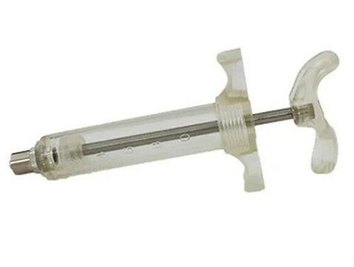 Шприц нейлоновый с металлическим стержнем и пластиковой ручкой, 5 мл