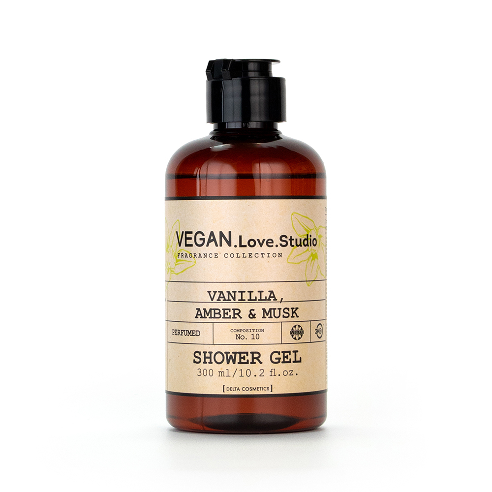 Косметический набор VEGAN.Love.Studio «Vanilla, Amber, Musk» (гель для душа 300 мл + мыло для рук 300 мл)