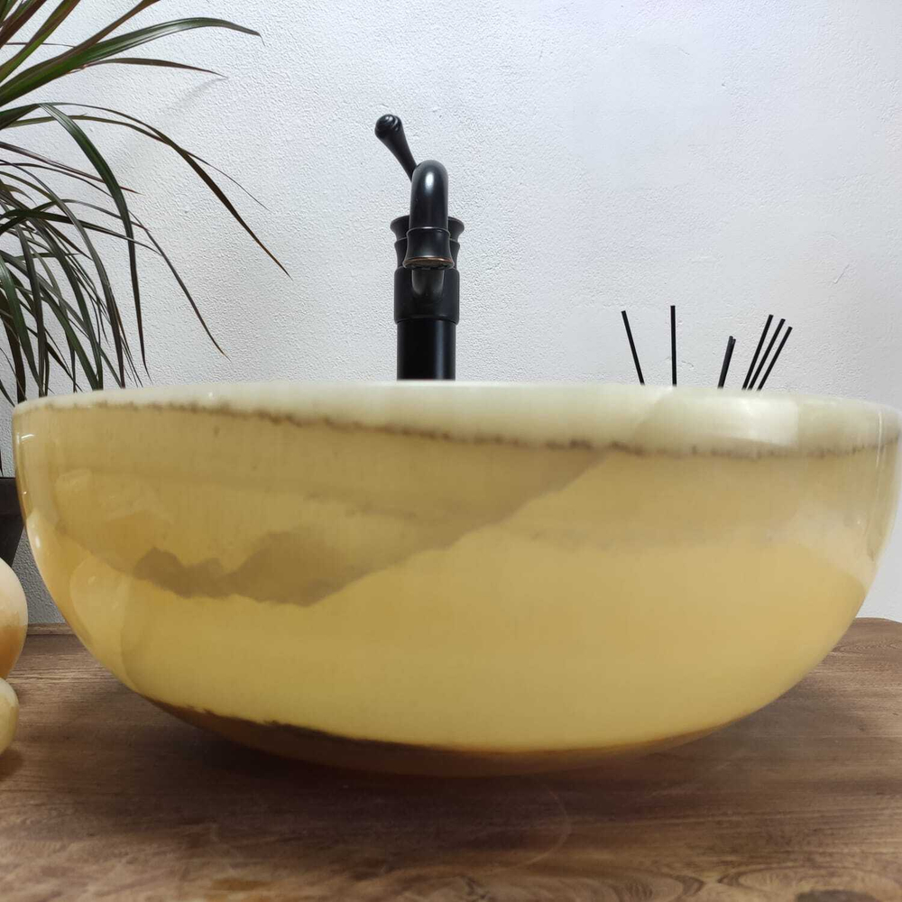 Раковина из оникса Bowl Yellow TinLip BO-60975 40*40*15
