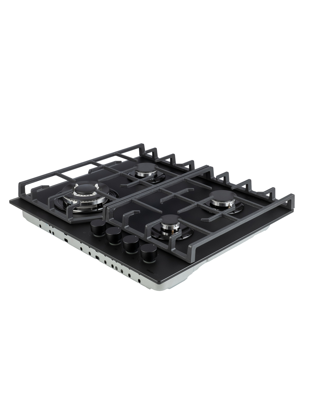 Macbi газовая варочная панель с газ контролем MBH64WFGI.G2-NM, 4 конфорки (есть турбо-конфорка WOK), черное стекло нанотехнология толщиной 8мм, чугунные решетки, электроподжиг,