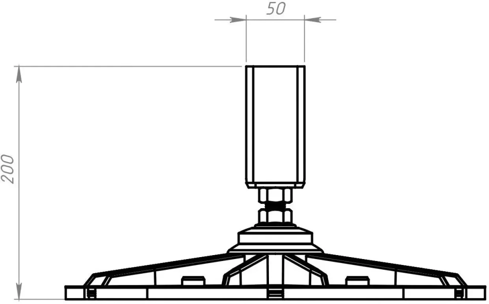 Опора кровельная поворотная ZRS 350х350