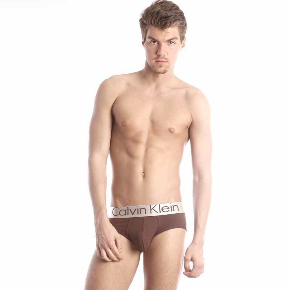 Мужские трусы брифы Calvin Klein Brief Steel Brown modal CK01214