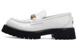 GUCCI Horsebit Leather Women"s Casual Shoes Women"s White