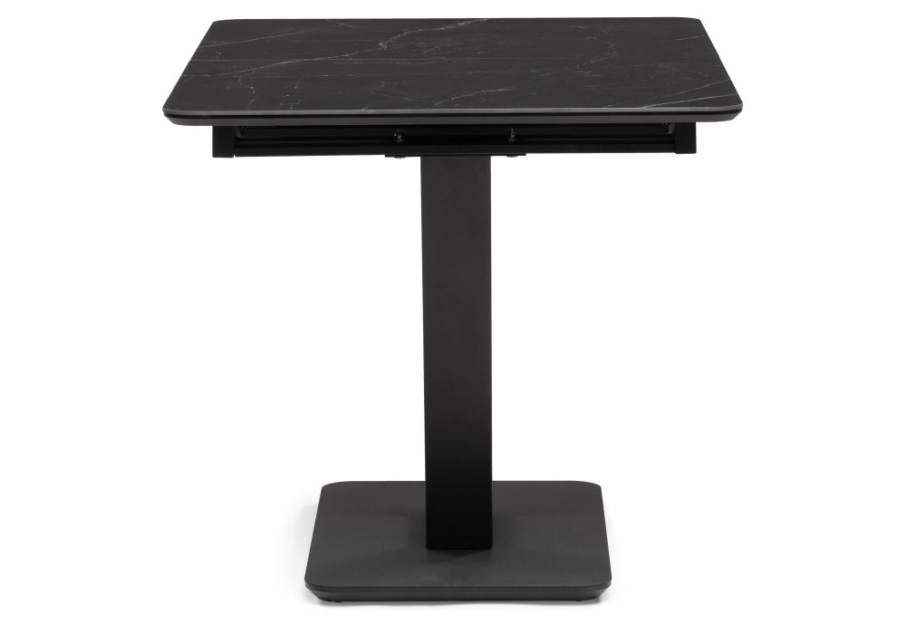 Стол на тумбе Бугун 120(160)х80х77 черный мрамор / черный