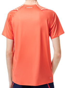Теннисное поло Lacoste Tennis x Novak Djokovic Tricolour - light orange/red/orange
