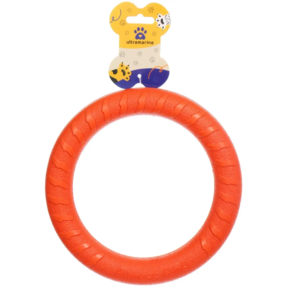 Кольцо - пуллер для собак средних и крупных пород «ЛЮБИМЫЙ БРО», цвет оранжевый, d - 18.5см (подвес)✦