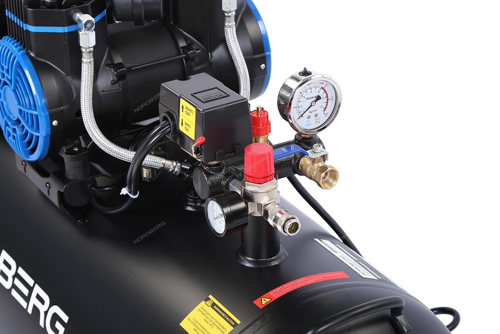 NORDBERG (NCEO120/500) Компрессор безмасляный 220 В, ресивер 125 л, 500 л/мин
