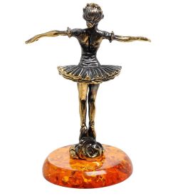 Народные промыслы AM-1813 Фигурка «Балерина» (латунь, янтарь)