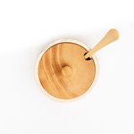 Деревянная сахарница из древесины кедра с деревянной ложкой