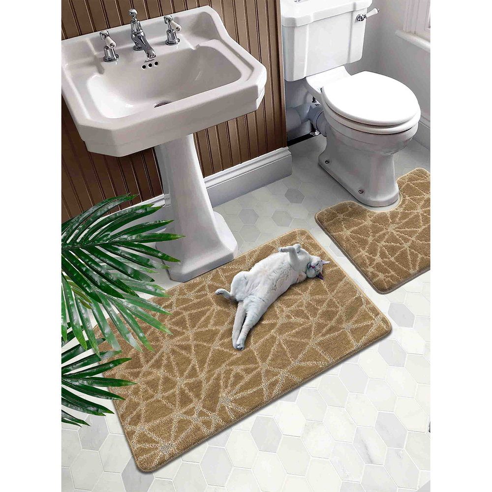 Набор ковриков д/ванной Shahintex PP 60*100+60*50 кофе с молоком (01)