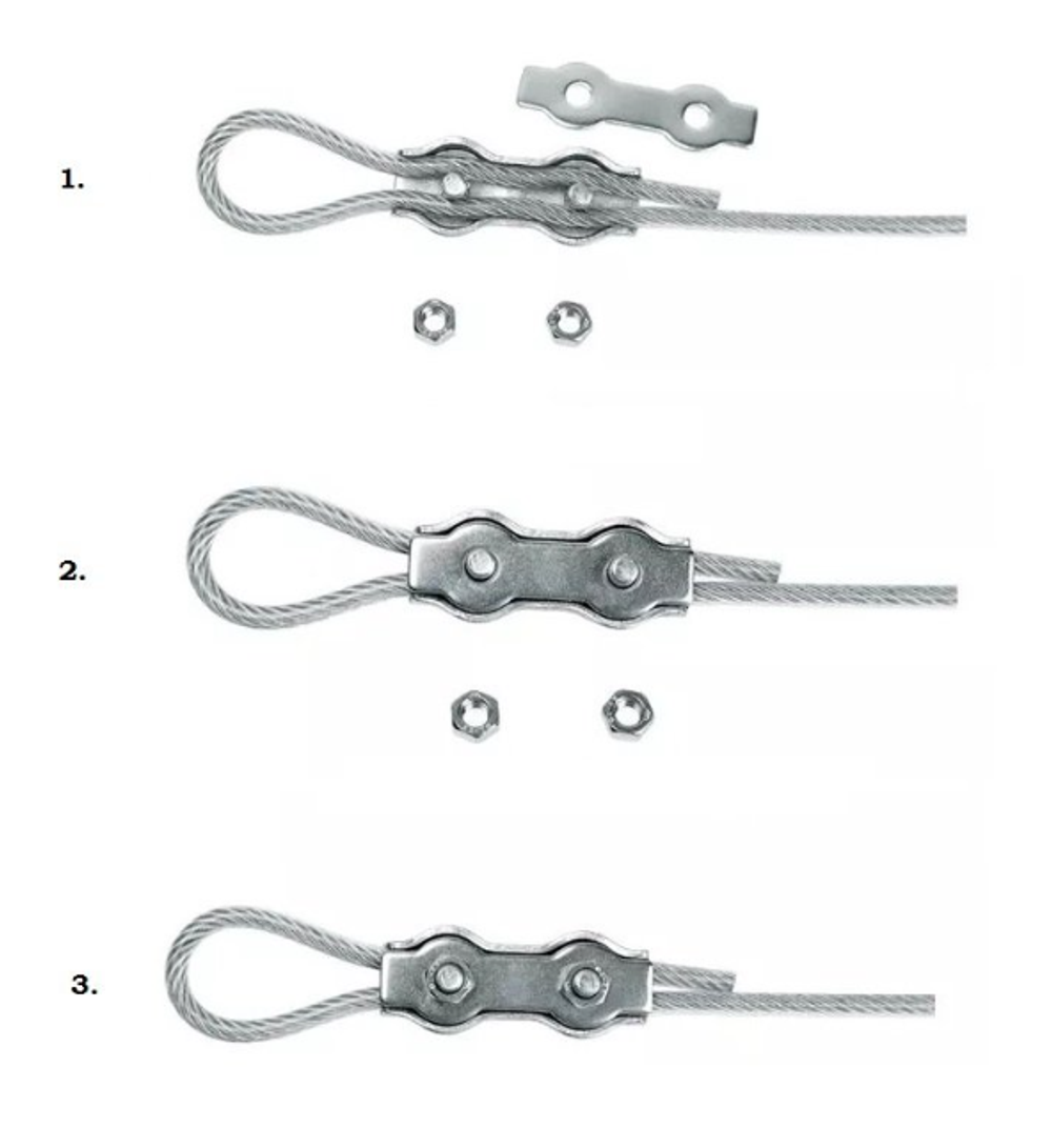 Двойной зажим из наржавеющей стали для троса 3мм Дуплекс