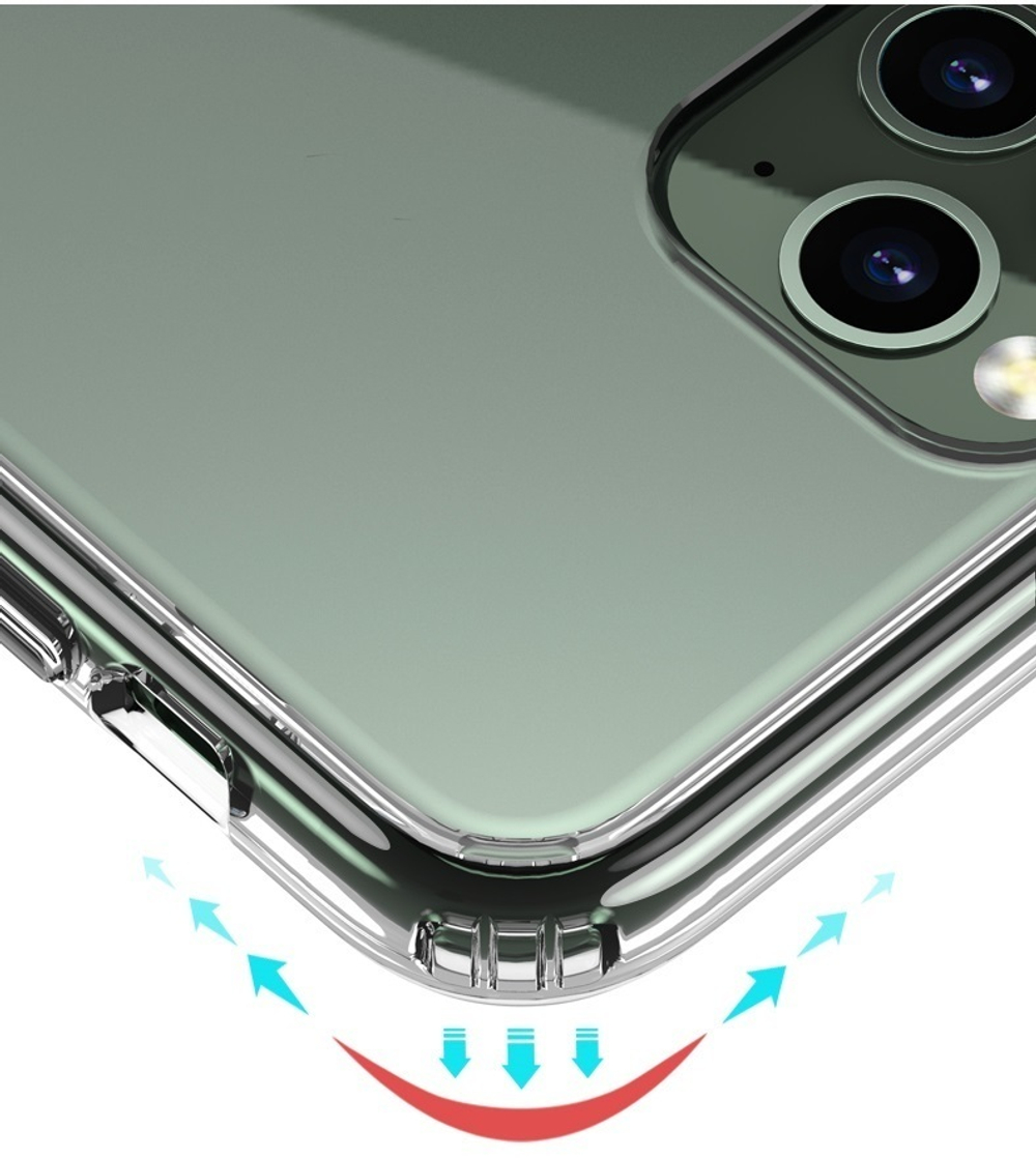 Чехол на iPhone 11 Pro, прозрачный с желтыми кнопками, серии Ultra Hybrid от Caseport