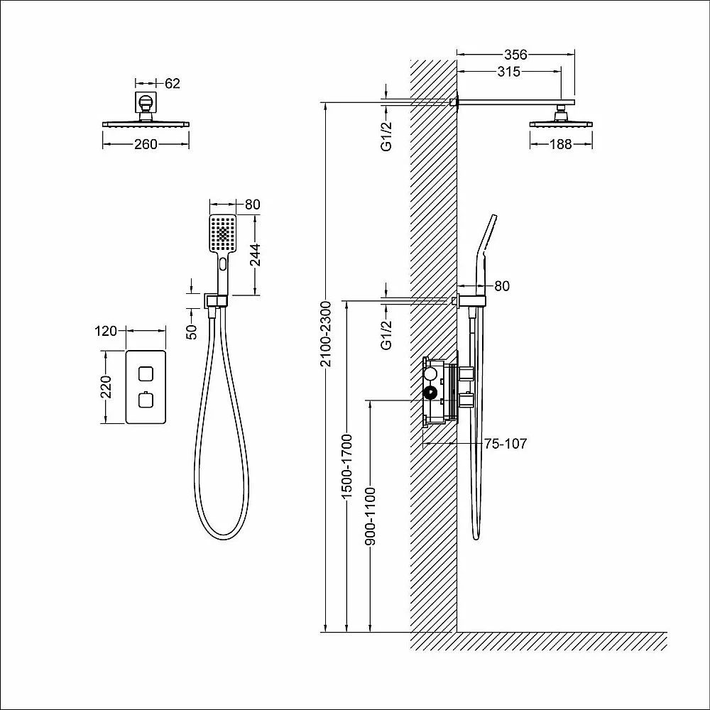 Душевая система Timo Petruma SX-5059/03SM черная матовая