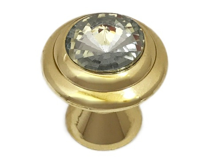 Ручка-кнопка кристалл + золото 8492 Gold DV