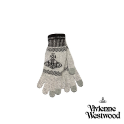 VIVIENNE WESTWOOD ПЕРЧАТКИ ТРИКОТАЖНЫЕ СВЕТЛО-СЕРЫЕ МУЖСКИЕ
