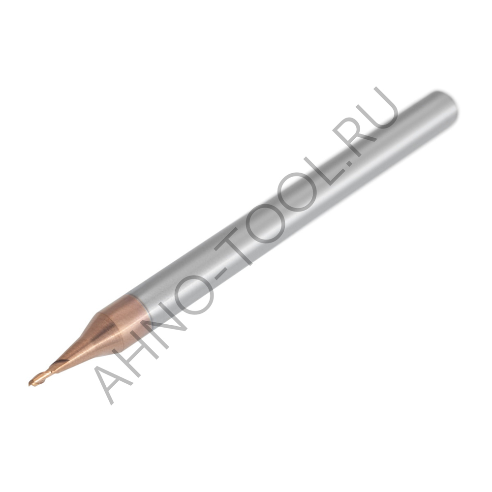 Фреза твердосплавная   0.5мм (L=50, l=1.3, хв=4) Z2 35° микро BRGM-2ES-D0.5 AHNO