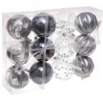 Набор шаров 8 см «Волшебство» (в наборе 12 шт), Графит