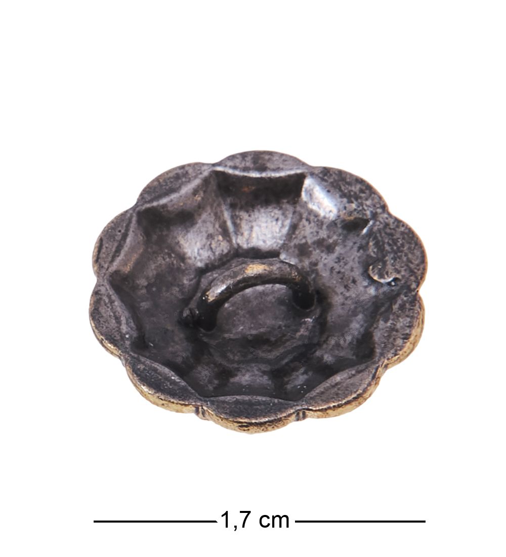 Народные промыслы AM-4197 Пуговица «Цветок» мал. (латунь, янтарь)