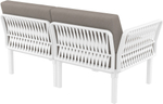 Диван пластиковый двухместный с подушками Siesta Contract Portofino Lounge, белый, светло-коричневый