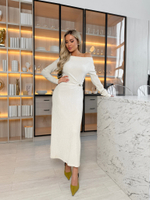 Платье со сборкой в длине миди