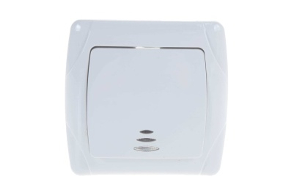 Выключатель 1кл с подсв бел Маргарита СП 10А 220В (3/10/200)