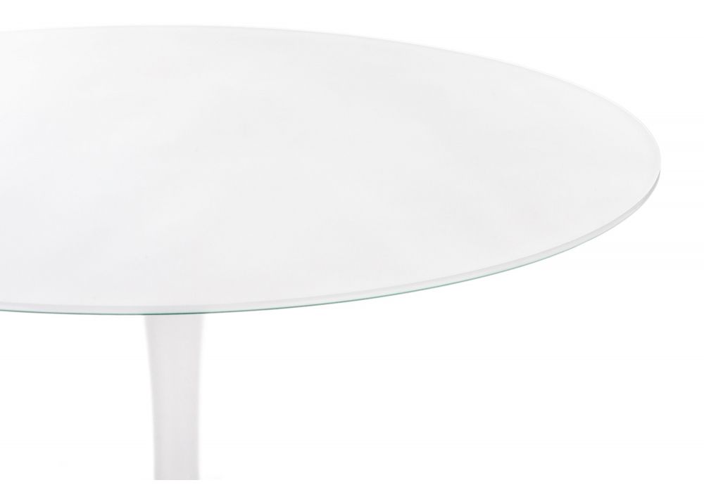 Стеклянный стол Tulip 90x74 super white glass