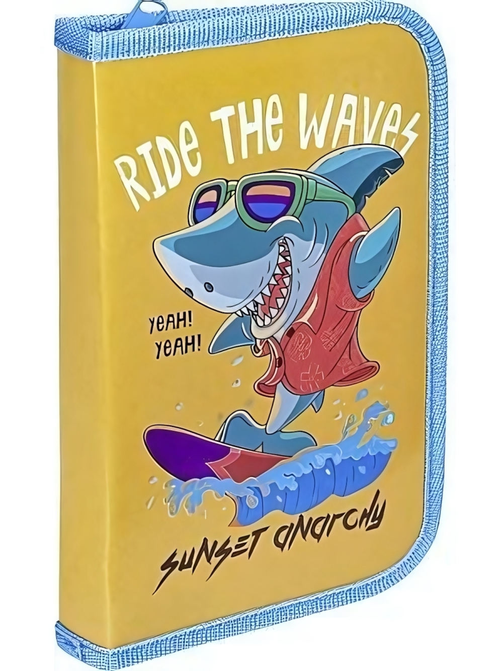 Пенал 1-секц, большой "Пляжная акула-1" (ПН-7449) лам.картон (Проф-пресс)