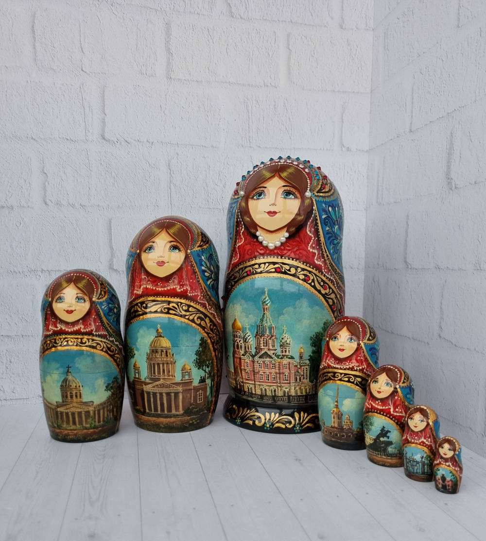 Матрешка "Санкт-Петербург" 7 мест