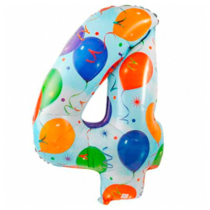 Цифра "4" с шарами