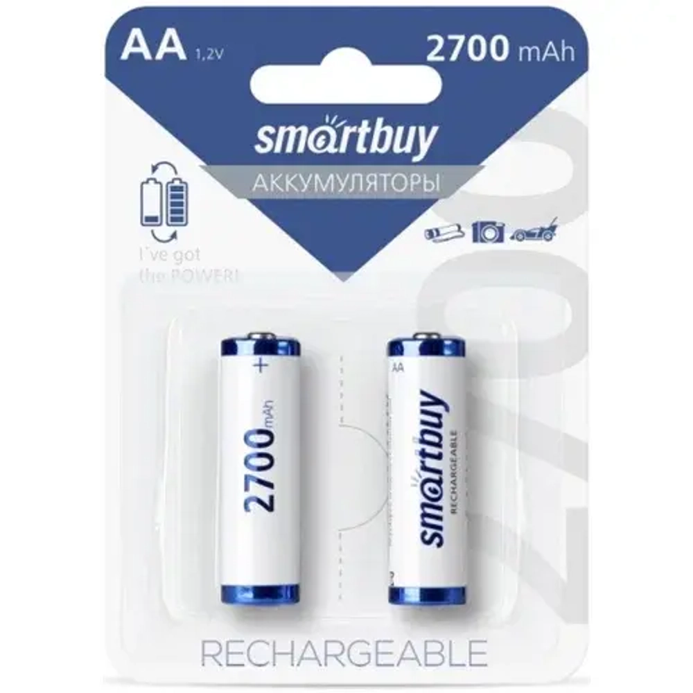 Аккумулятор AA (HR6) 2700 mAh Smartbuy BL2 (Цена за упаковку 2 штуки)