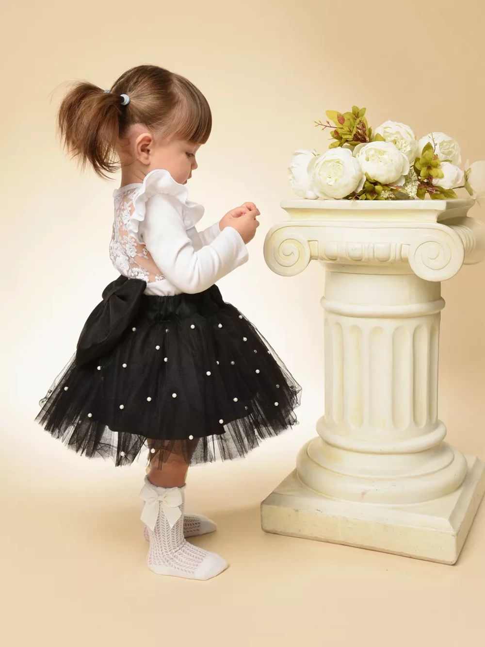 Юбка-пачка фатиновая с бусами