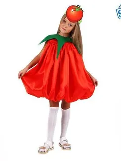 Карнавальный костюм «Помидорка», платье, маска, р. 30, рост 98-116 см