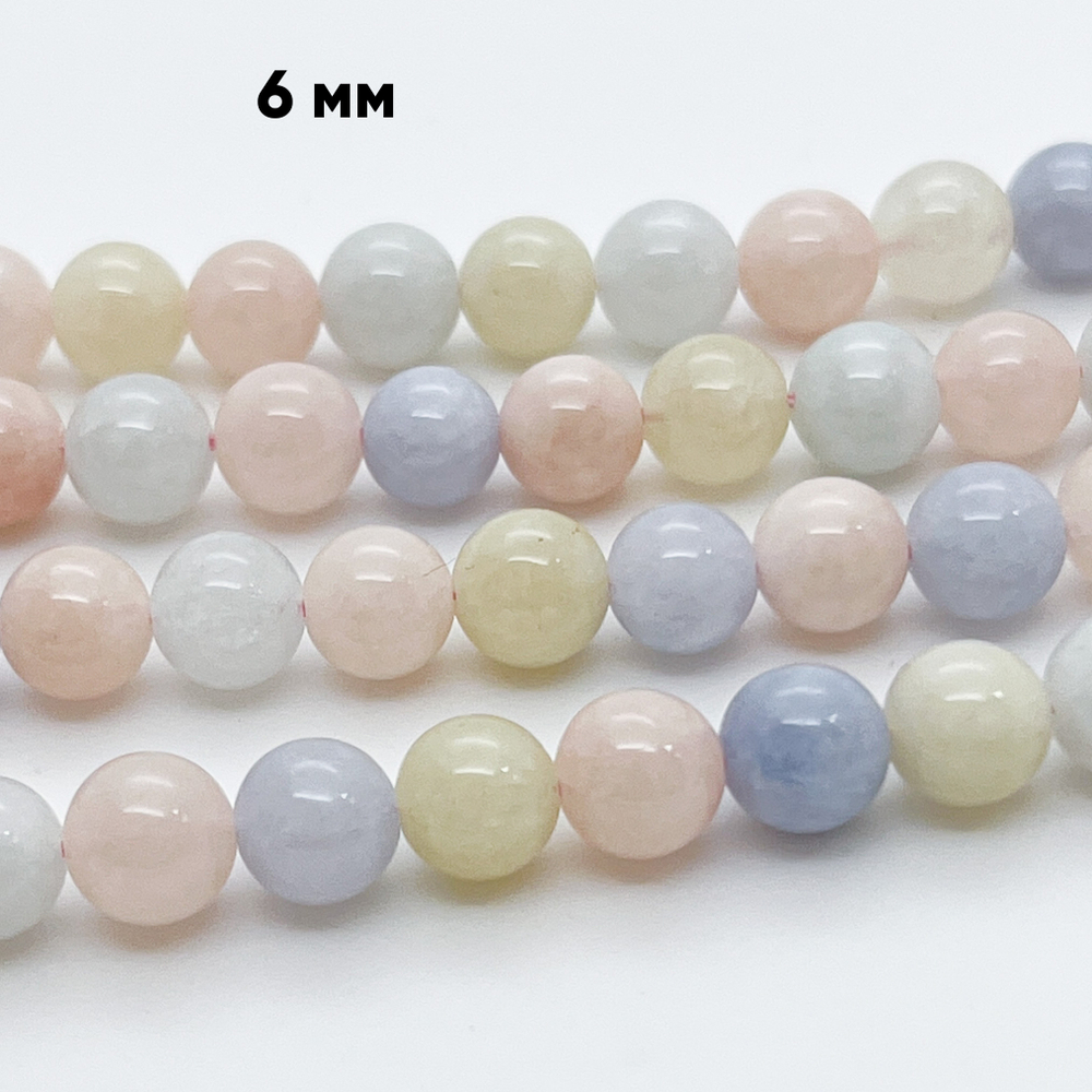 Бусины Кварц, тонированный под берилл, диаметр 8,3-8,5 мм, цена за 11 шт (1/4 нити)