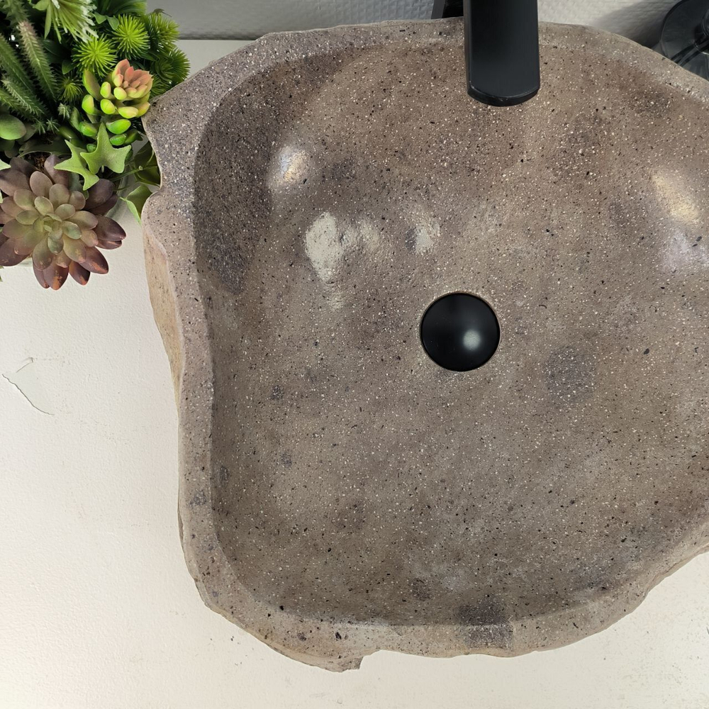 Каменная раковина из речного камня RS-05592 (48*44*15) 0856 из натурального камня