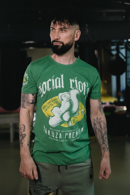 Футболка зелёная Yakuza Premium 3604-1