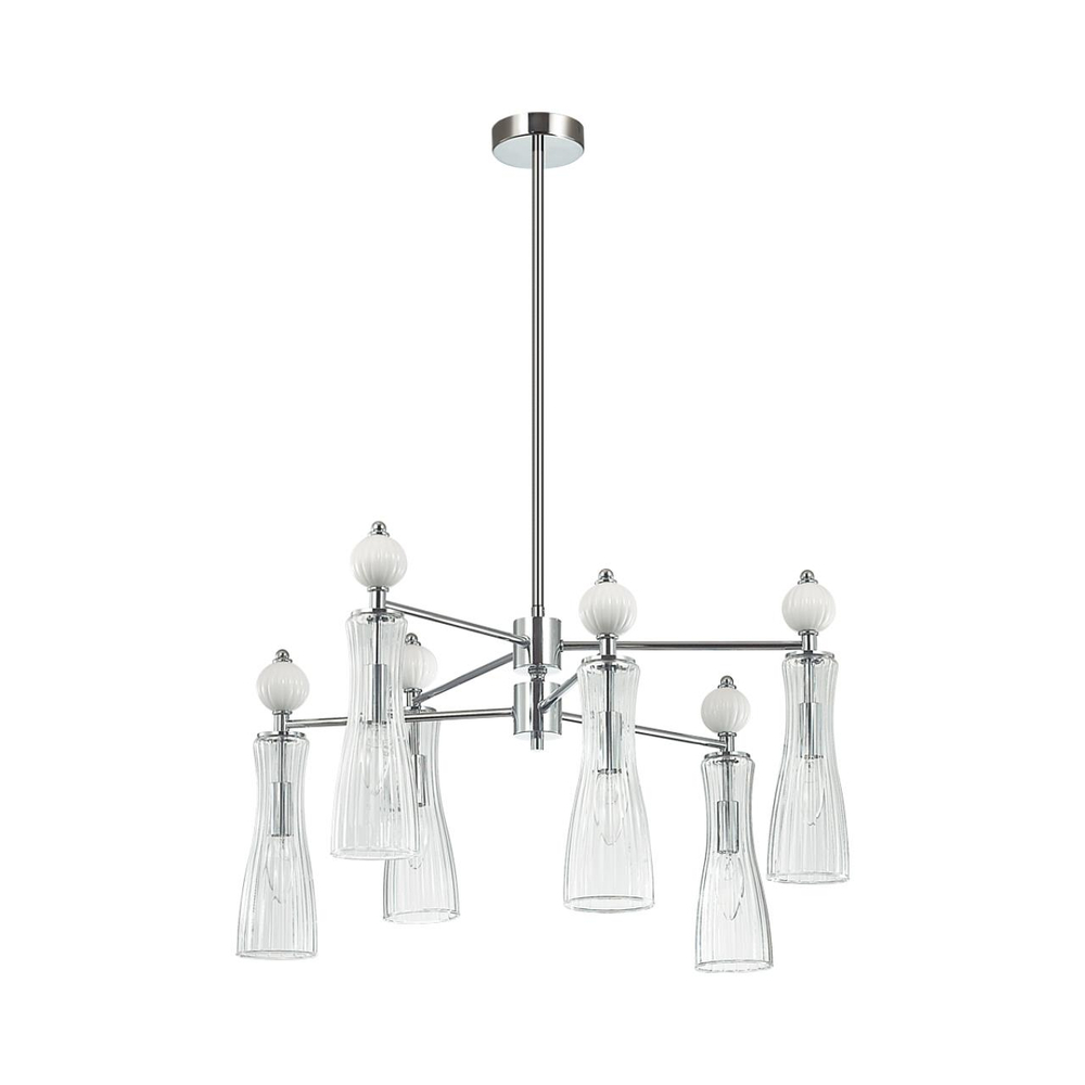 8268/6 NEOCLASSI LN26 160 хром/белый/прозрачный, металл/керамика/стекло Люстра Е14 6*40W 220V EMILY