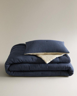 ZARA HOME ДЕТСКОЕ МУСЛИНОВОЕ ОДЕЯЛО, СИНИЙ