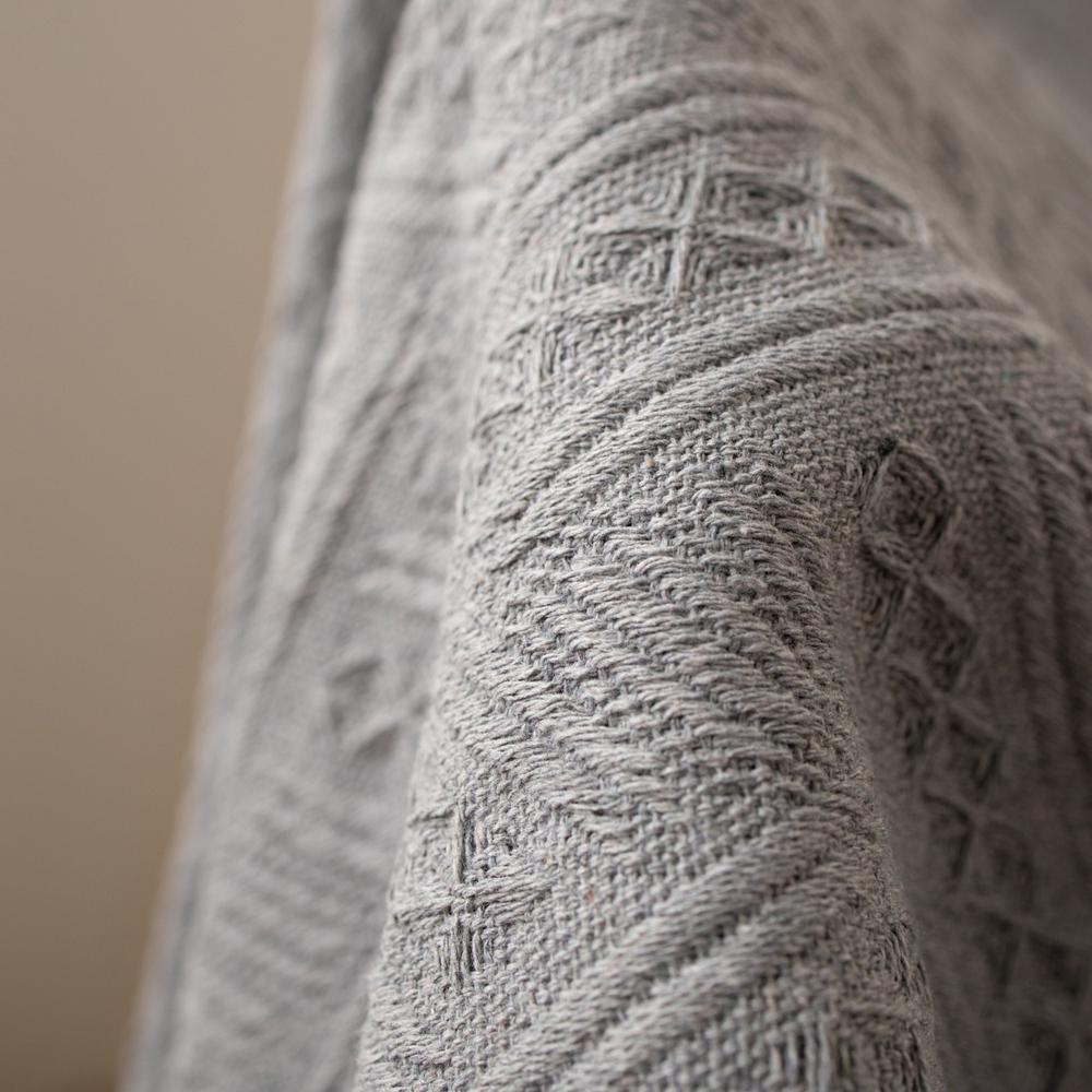 Плед, 130*180 см, цв.темно-серый, 80%хлопок, 20% п/э