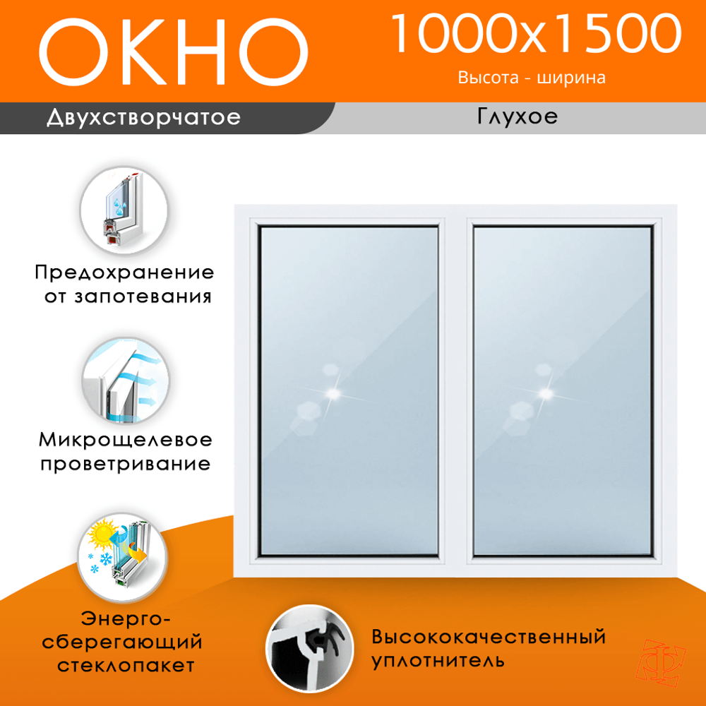 Пластиковое окно 1000 х 1500 ТермА Эко