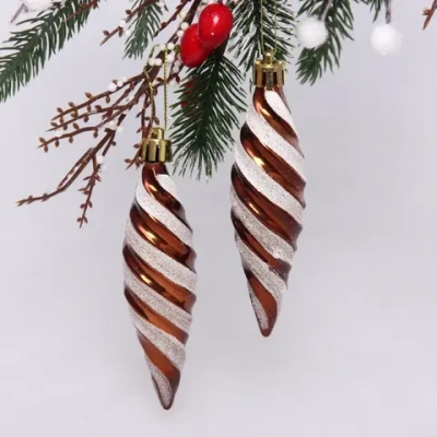Ёлочные игрушки «Таинственное очарование» Сосульки 10 см (набор 2шт), шоколад