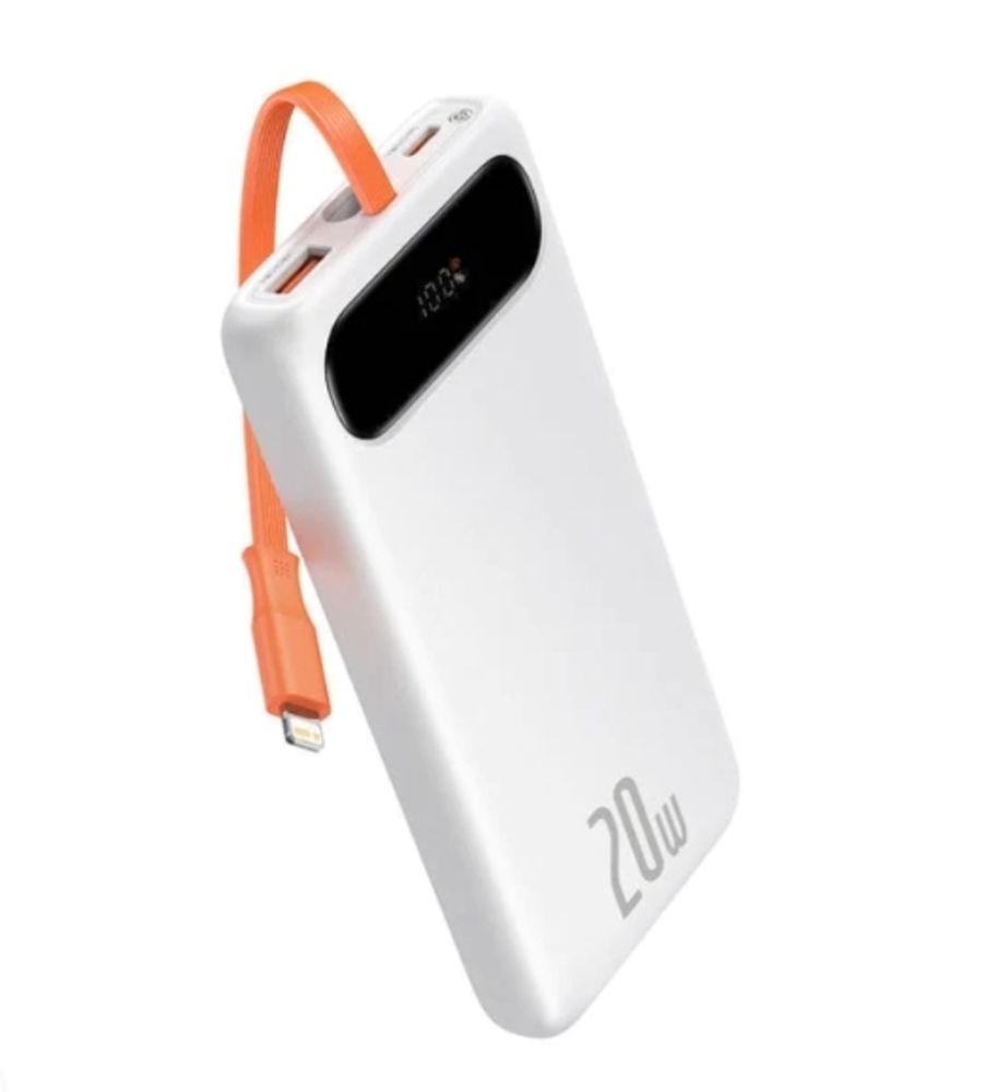 Внешняя АКБ Baseus Block Digital Display 20W 10000 mAh-Белый Lightning