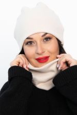 Комплект шапка шестиклинка и снуд (молочный) ШШС2-23М LT Collection