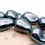 "Майорка" барочная, цвет черный АВ, размер около 22*15 мм, цена за 1 шт