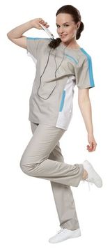 Костюм женский "Аура" Спорт (серый/белый/бирюза)