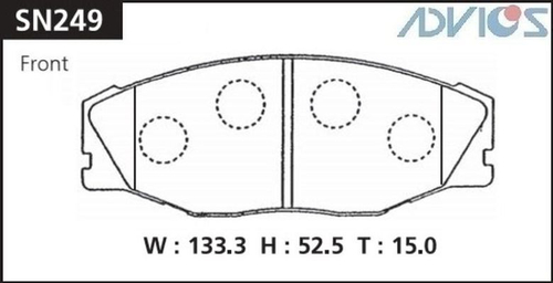 Дисковые тормозные колодки ADVICS передние SN249