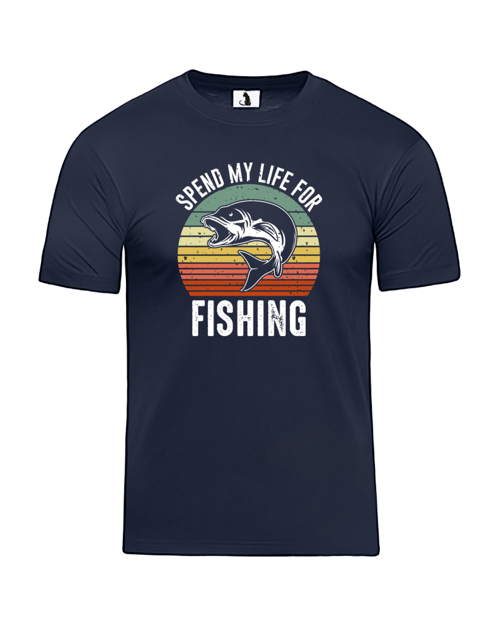 Футболка рыбака Spend my life for fishing прямая темно-синяя