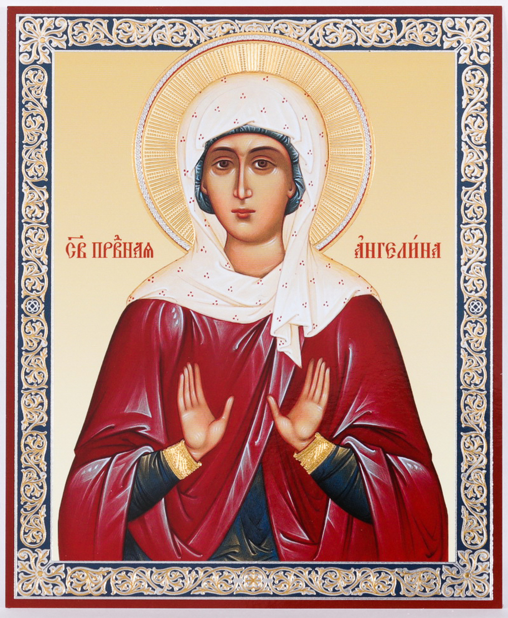 Икона оргалит 11х13 дв/тис Ангелина Сербская, прав. (2)